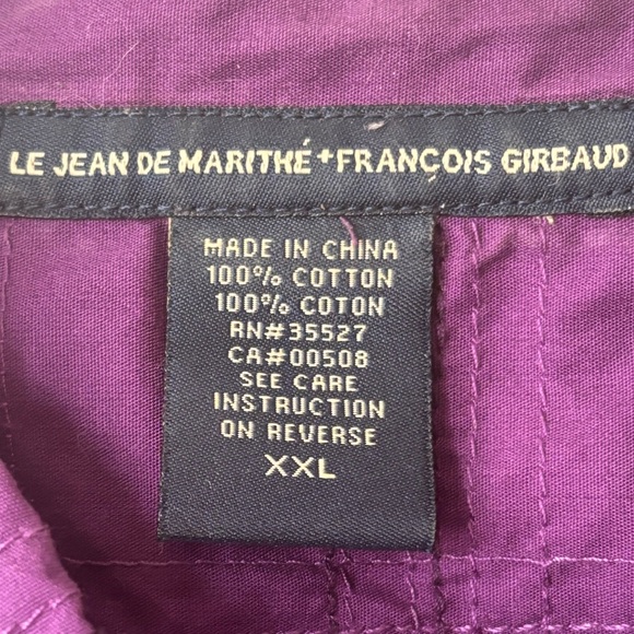 Marithe Francois Girbaud purple button up shirt size XXL 100% cotton - Picture 5 of 5